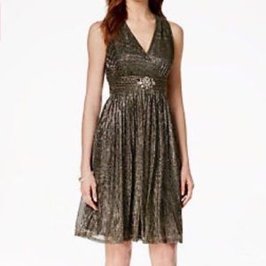 Jessica Howard Metallic Jeweled holiday Dress
